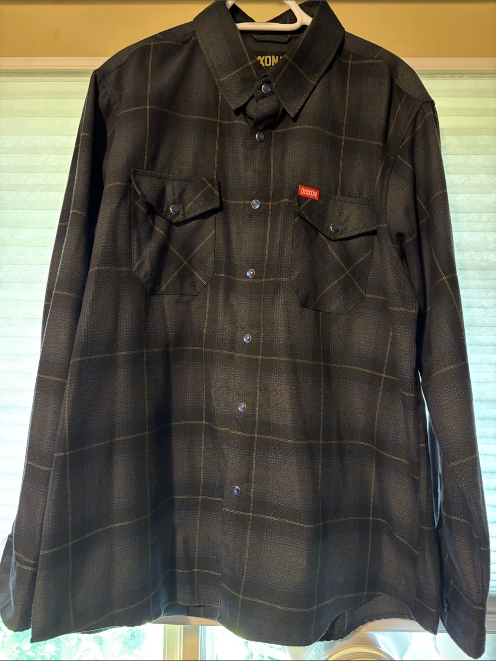DIXXON - Benchmark - XL - Dark Blue and black Plaid Button-Up Shirt
